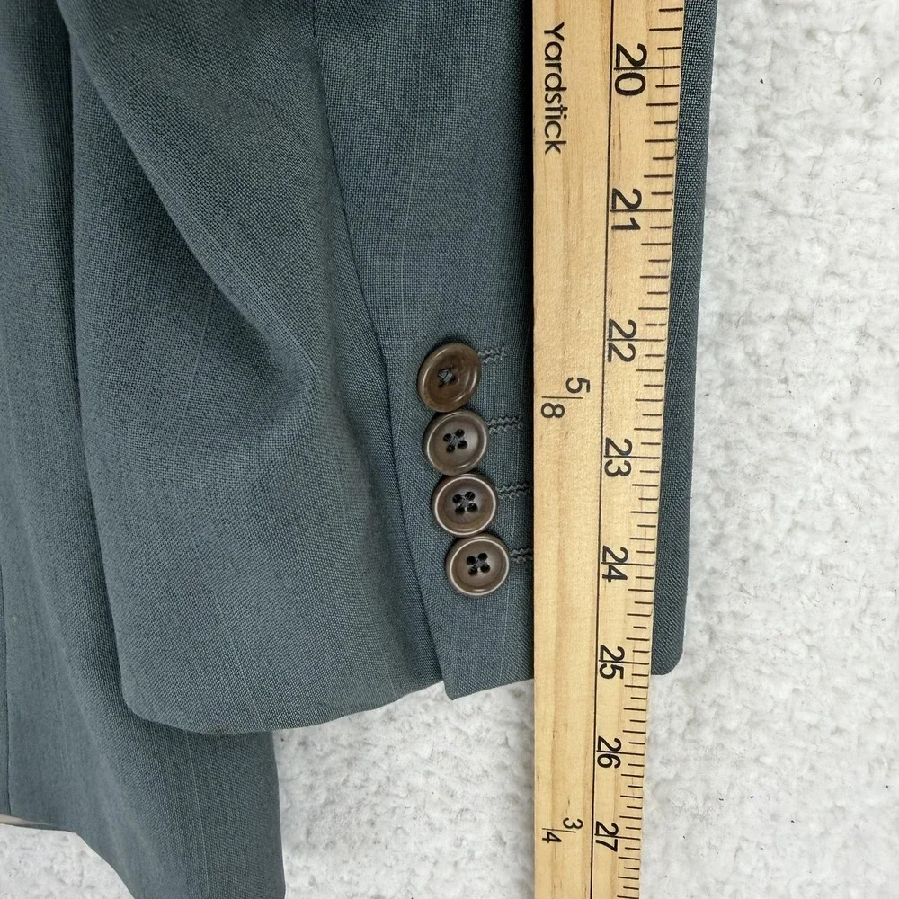 Lubiam Suit Jacket Mens 50L Gray Wool One Button Made‎ Italy Striped Notch Lapel